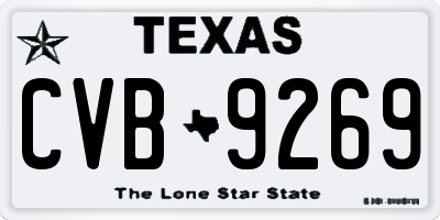 TX license plate CVB9269
