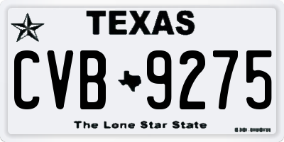 TX license plate CVB9275
