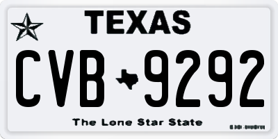TX license plate CVB9292