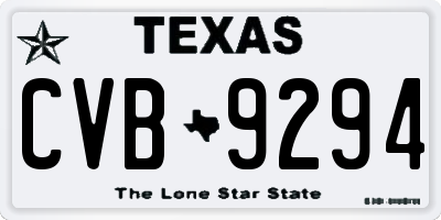 TX license plate CVB9294