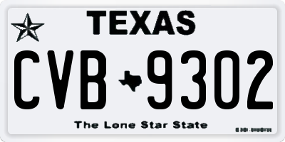 TX license plate CVB9302