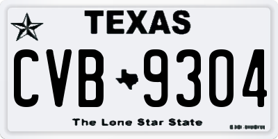 TX license plate CVB9304