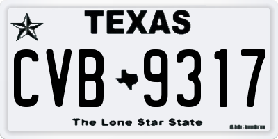 TX license plate CVB9317
