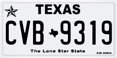 TX license plate CVB9319