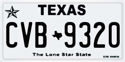 TX license plate CVB9320