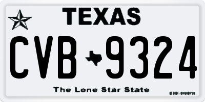 TX license plate CVB9324
