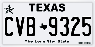 TX license plate CVB9325