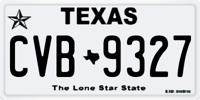 TX license plate CVB9327