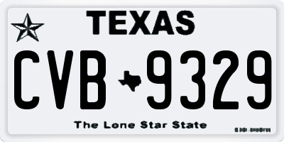 TX license plate CVB9329
