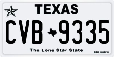 TX license plate CVB9335