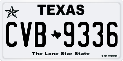 TX license plate CVB9336