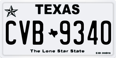 TX license plate CVB9340