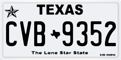TX license plate CVB9352