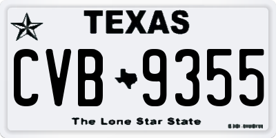 TX license plate CVB9355