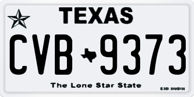 TX license plate CVB9373
