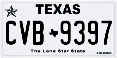 TX license plate CVB9397