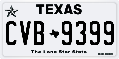 TX license plate CVB9399