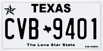 TX license plate CVB9401