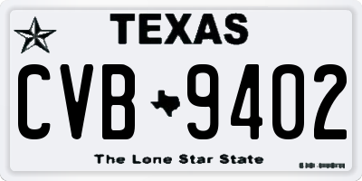 TX license plate CVB9402
