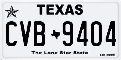 TX license plate CVB9404