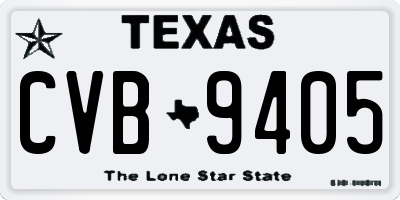 TX license plate CVB9405