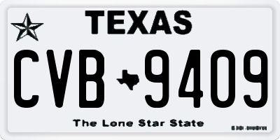 TX license plate CVB9409