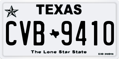 TX license plate CVB9410