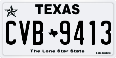 TX license plate CVB9413