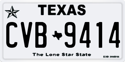 TX license plate CVB9414