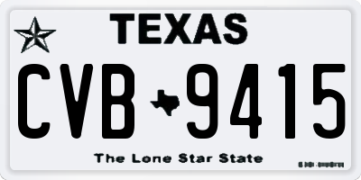 TX license plate CVB9415