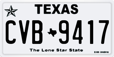 TX license plate CVB9417