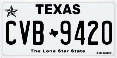 TX license plate CVB9420