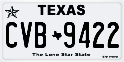 TX license plate CVB9422