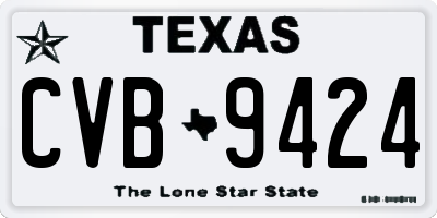 TX license plate CVB9424