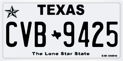 TX license plate CVB9425