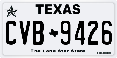 TX license plate CVB9426