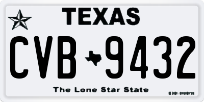 TX license plate CVB9432
