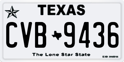 TX license plate CVB9436