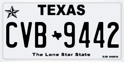 TX license plate CVB9442
