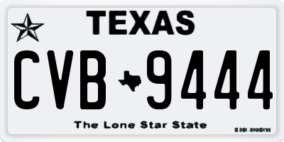 TX license plate CVB9444