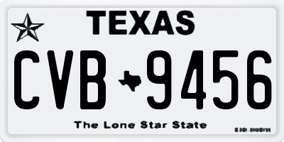 TX license plate CVB9456