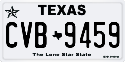 TX license plate CVB9459