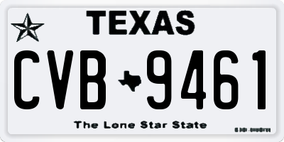 TX license plate CVB9461