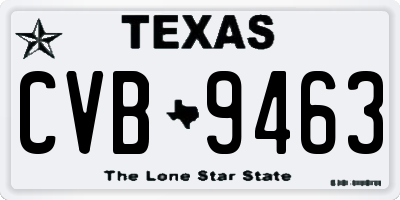 TX license plate CVB9463