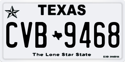 TX license plate CVB9468