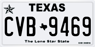 TX license plate CVB9469