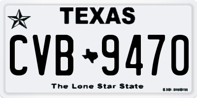 TX license plate CVB9470