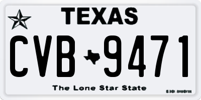 TX license plate CVB9471