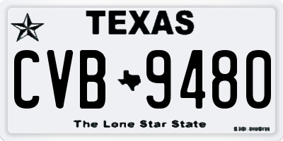 TX license plate CVB9480