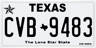 TX license plate CVB9483